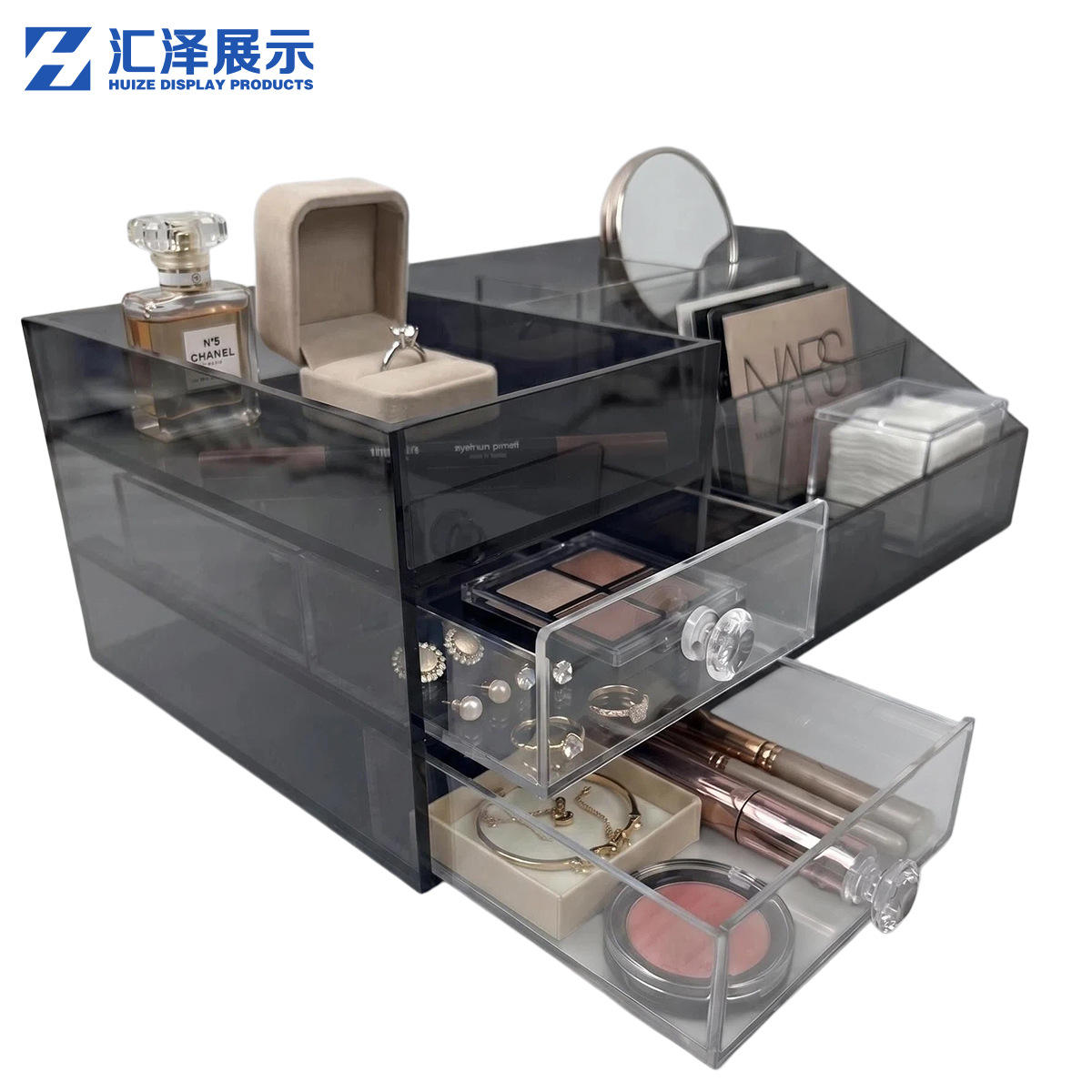厂家直销亚克力化妆品展示盒 桌面置物架 美妆店陈列盒
